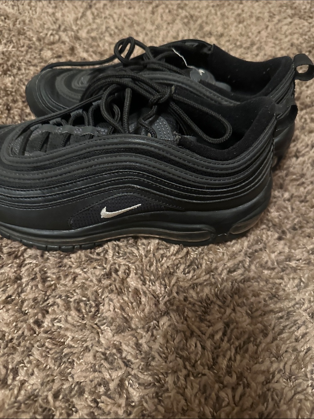 Nike Air Max 97 Premium Sneakers - Black with Silver Swoosh
